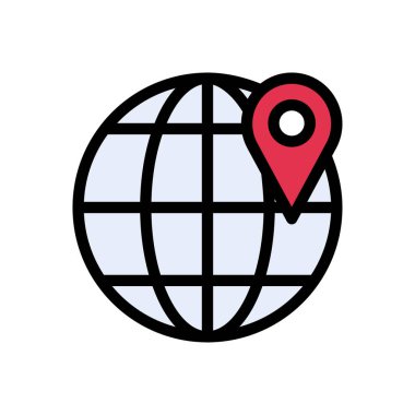 harita vektörü düz renk simgesi