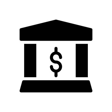 finans vektörü glyph düz simgesi