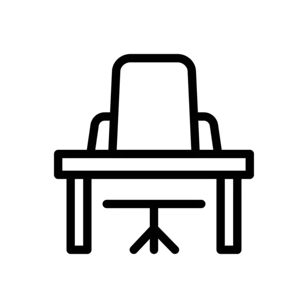 Asztali Vektor Vékony Vonal Ikon — Stock Vector