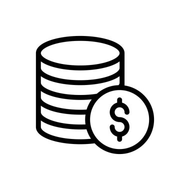 para birimi vektörü ince çizgi simgesi