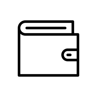 cüzdan vektör ince çizgi simgesi