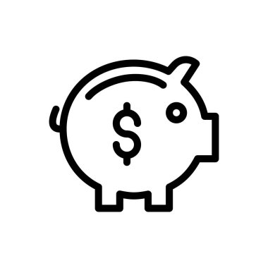 bank vektörü ince çizgi simgesi