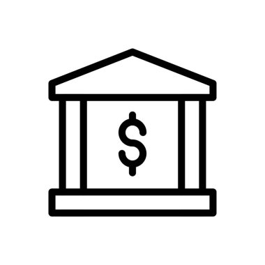 Dolar vektör ince çizgi simgesi