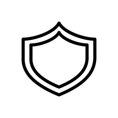 kalkan vektörü ince çizgi simgesi