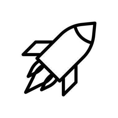 roket vektörü ince çizgi simgesi