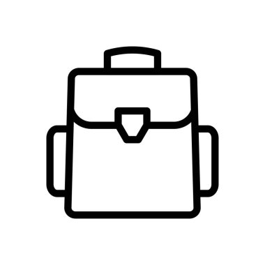 Sırt çantası vektörü ince çizgi simgesi