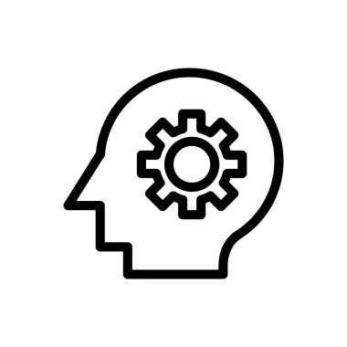 Zihin vektörü ince çizgi simgesi