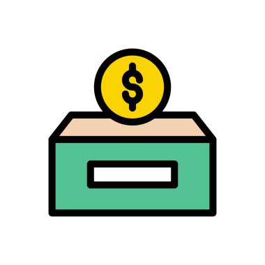 kutu vektörü düz renk simgesi