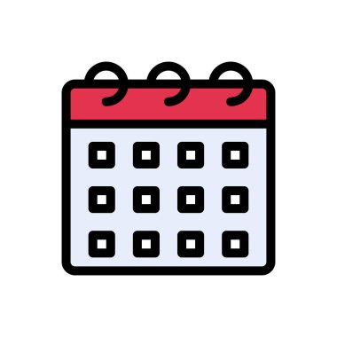 tarih vektörü düz renk simgesi