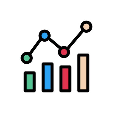 grafik vektörü düz renk simgesi