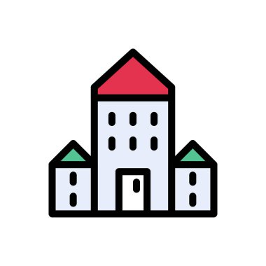 ofis vektörü düz renk simgesi