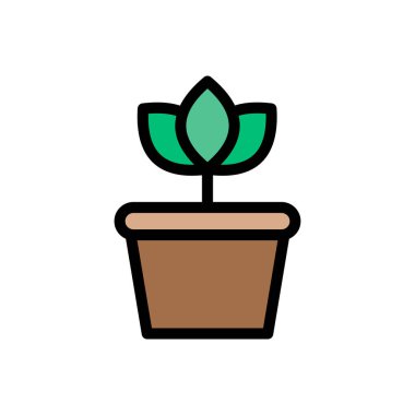 bitki vektörü düz renk simgesi