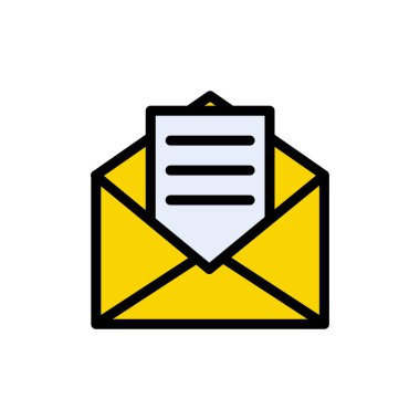 Gelen kutusu vektör düz renk simgesi