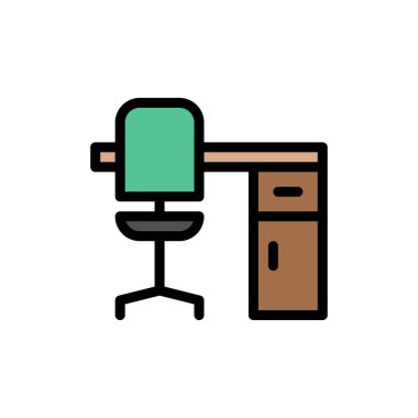 masa vektörü düz renk simgesi