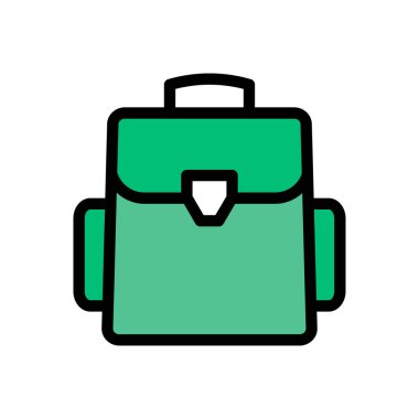 sırt çantası vektörü düz renk simgesi