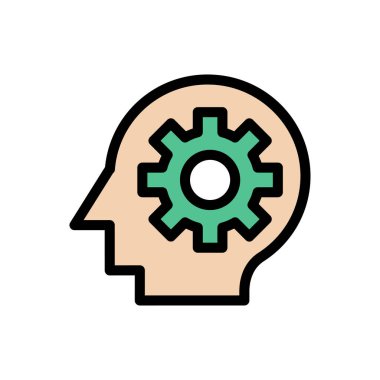 zihin vektörü düz renk simgesi