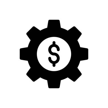 finans vektörü glyph düz simgesi