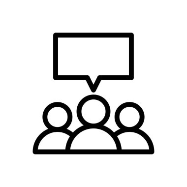 sohbet vektörü ince çizgi simgesi