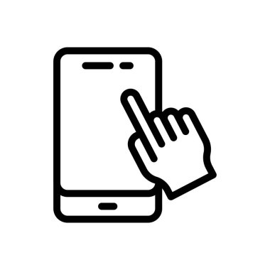 dokunmatik vektör ince çizgi simgesi