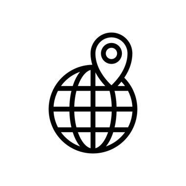 harita vektörü ince çizgi simgesi