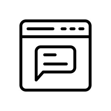 mesaj vektörü ince çizgi simgesi