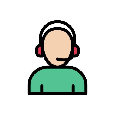 Müşteri hizmetleri vektörü düz renk simgesi