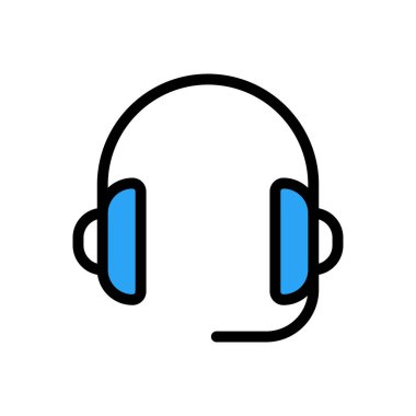 kulaklık vektörü düz renk simgesi