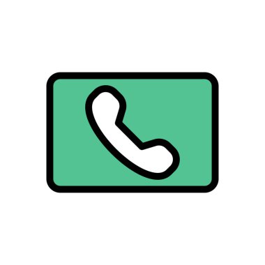 telefon vektörü düz renk simgesi