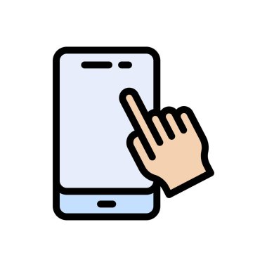 dokunmatik vektör düz renk simgesi