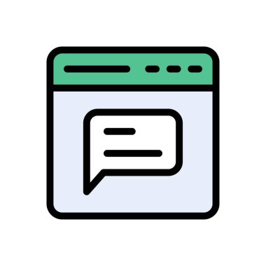 ileti vektörü düz renk simgesi