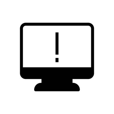 uyarı vektörü glyph düz simgesi