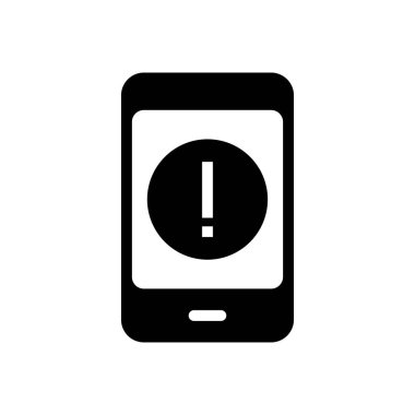 uyarı vektörü glyph düz simgesi