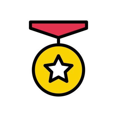 ödül vektörü düz renk simgesi