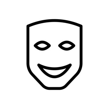 maske vektör ince çizgi simgesi