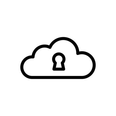 vektör ince çizgi simgesini kilitle