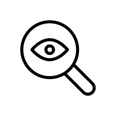 Arama vektörü ince çizgi simgesi