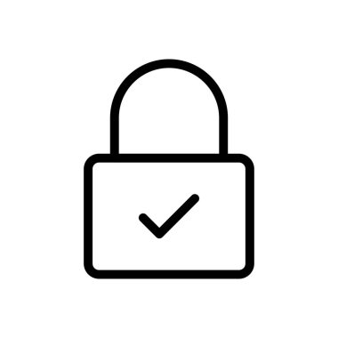 Güvenlik vektörü ince çizgi simgesi