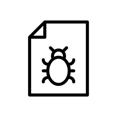 kötü yazılım vektörü ince çizgi simgesi