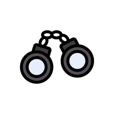 suç vektörü düz renk simgesi