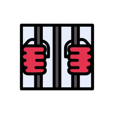 hapishane vektörü düz renk simgesi