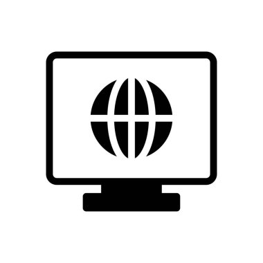 tarayıcı vektörü glyph düz simgesi