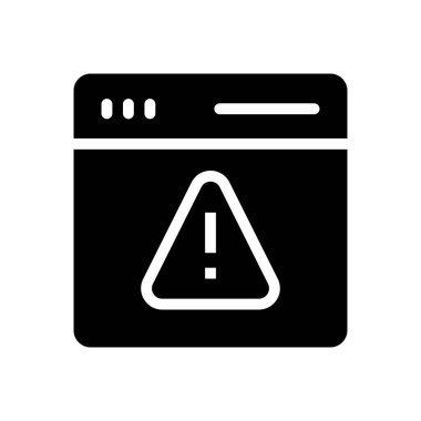 uyarı vektörü glyph düz simgesi