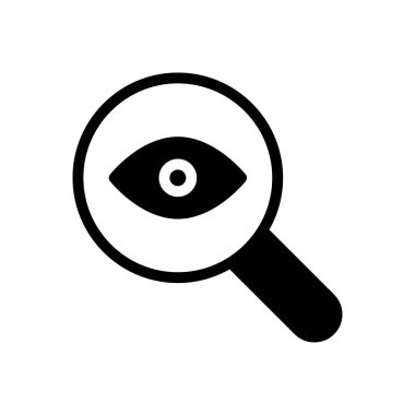 Arama vektörü glyph düz simgesi