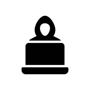 siber suç vektörü glifleri düz simge