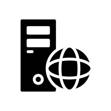 sunucu vektörü düz simgesi