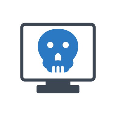 Virüs vektör renk simgesi