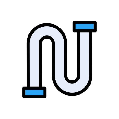 Boru hattı vektörü düz renk simgesi