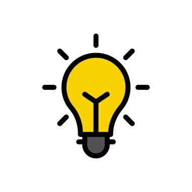 ampul vektörü düz renk simgesi