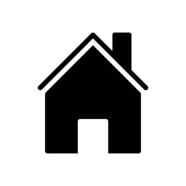 ev vektörü glyph düz simgesi