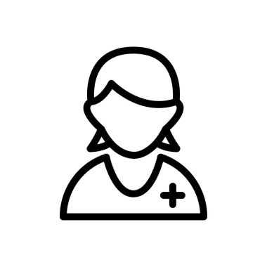 Hasta vektörü ince çizgi simgesi